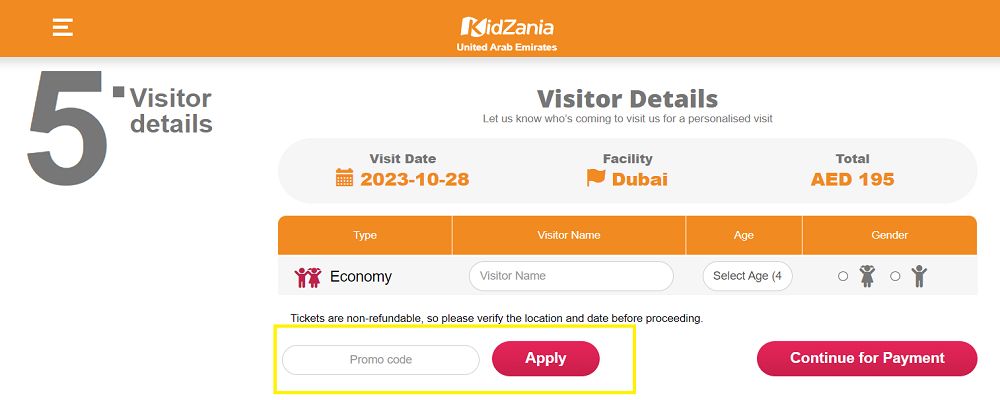 KidZania how to get discount code